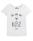 T-Shirt La Vie En Rosé blanc
